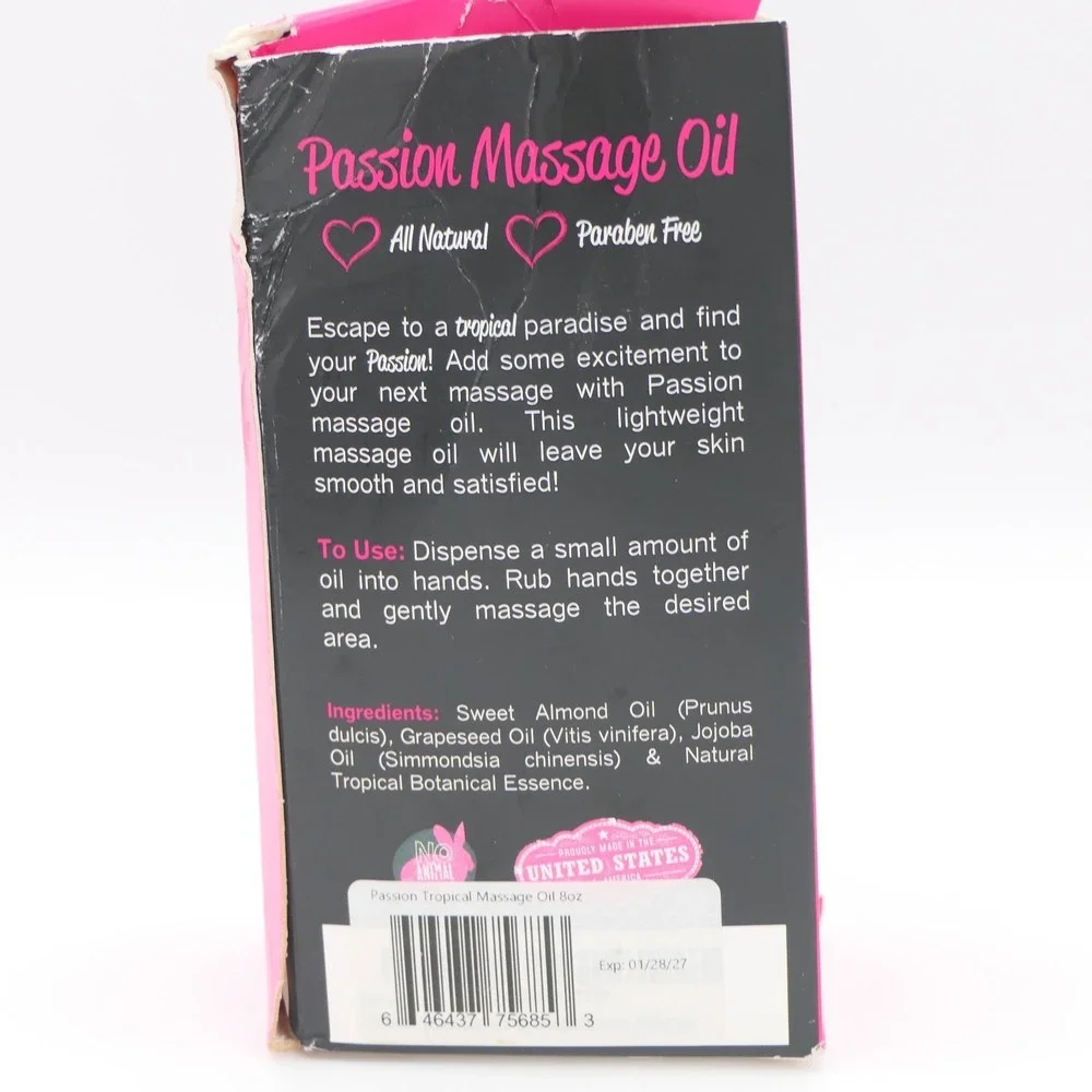 Brookethorne Naturals Passion Tropical Paradise Massage Oil 8 fl oz Pump Bottle